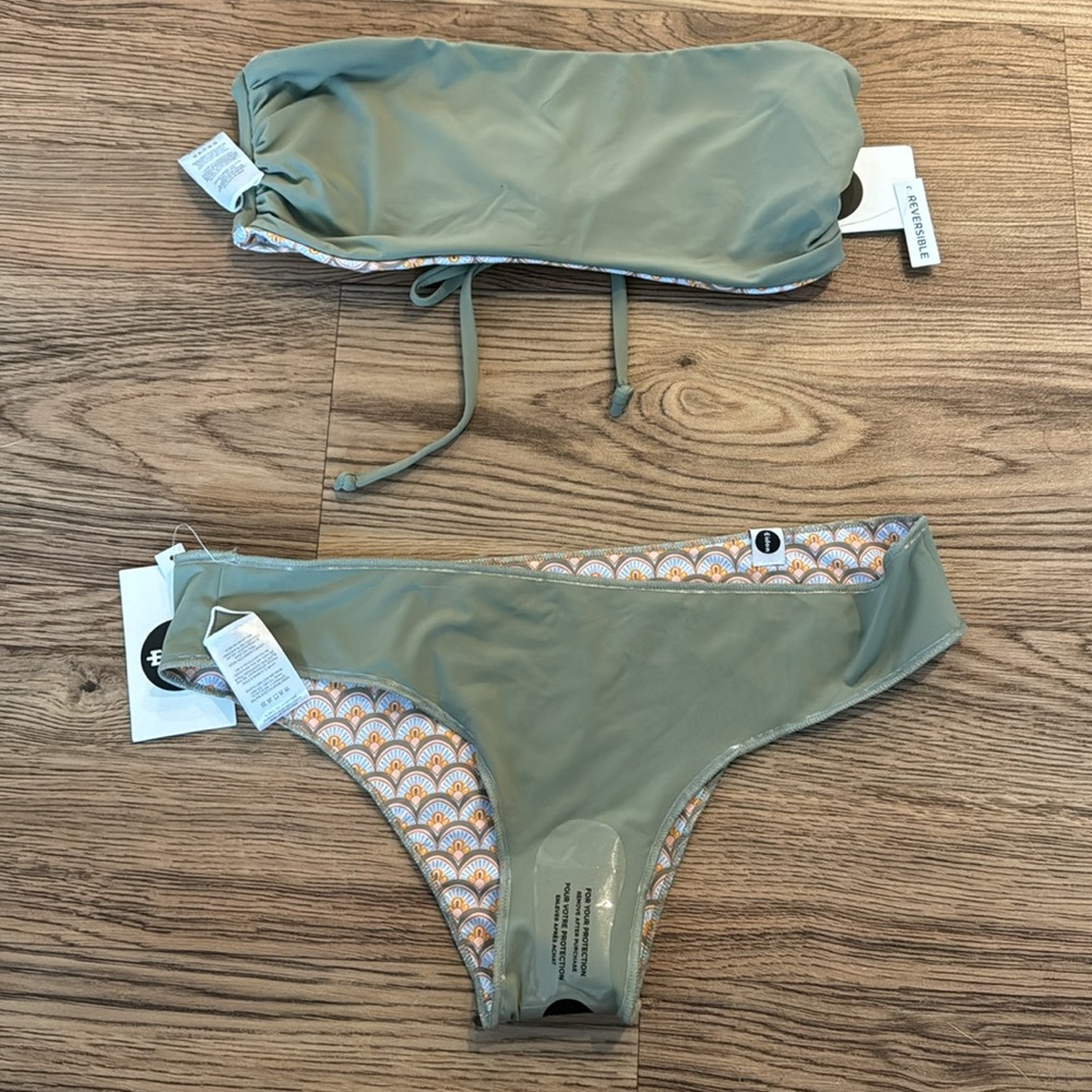 Bandeau Top Bikini Reversible Brand New